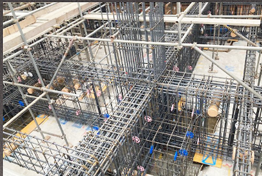 神奈川県藤沢市 学校施設 基礎・躯体鉄筋工事の施工写真
